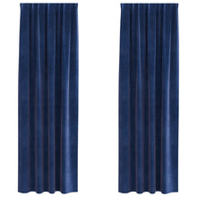 Blackout Gordijnen Met Bovenband 2 Stuks E Fluweel Donkerblauw 140 x 225 cm met ingestikte tape