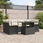 Tuinset poly rattan 7-delig zwart