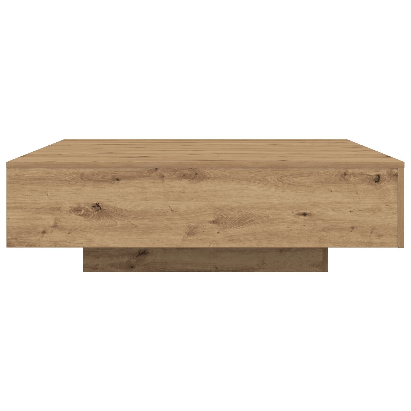 Salontafel Ambachtelijk Eiken Bewerkt Hout 100 X 100 X 31 Cm