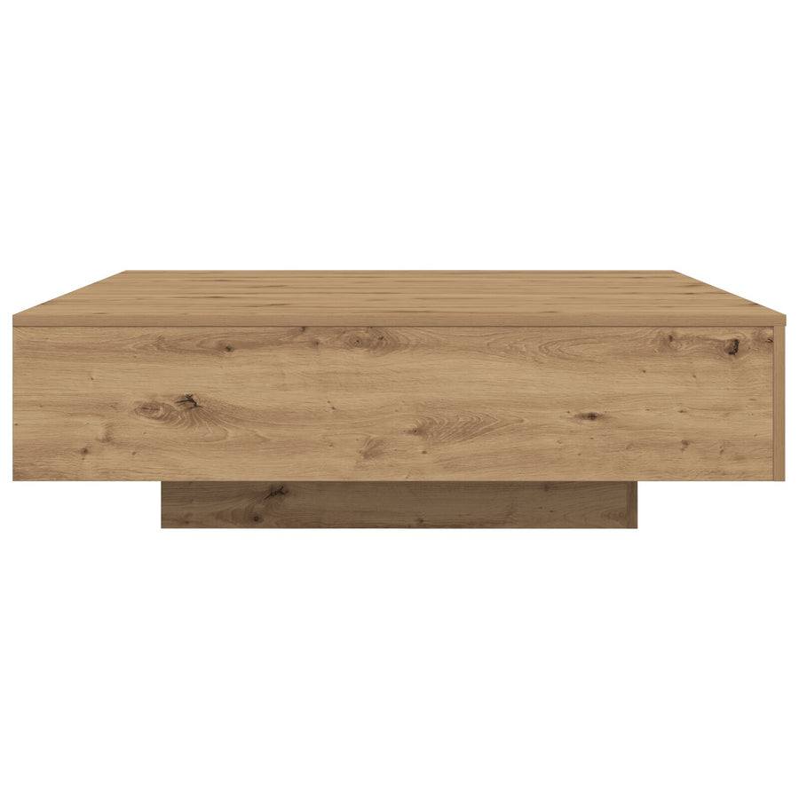 Salontafel Ambachtelijk Eiken Bewerkt Hout 100 X 100 X 31 Cm