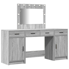 3-Delige Kaptafel Set Met Led Grijs Sonoma Bewerkt Hout