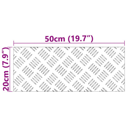 Aluminium Checker Platen 4 Stuks Anti-Slip 50X20 Cm 50 x 20 x 0.3 cm Rechthoekig