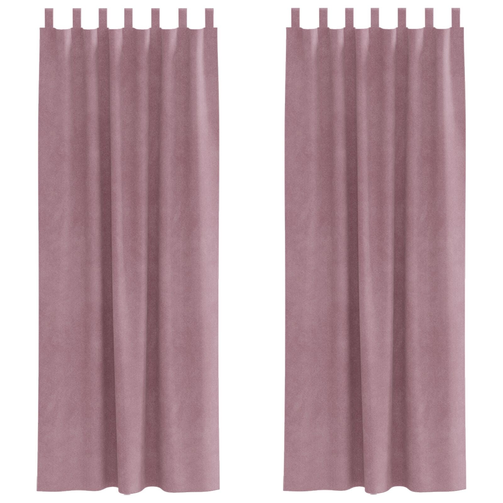 Zwarte Gordijnen Met Hanglussen 2 Stuks Velvet Donkerroze 140 x 245 cm met ophanglussen