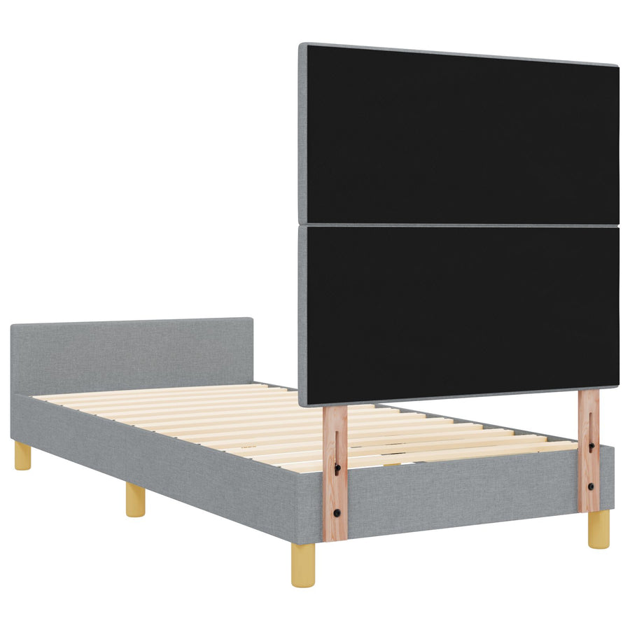 Bedframe Lichtgrijs 90X190 Cm Stof Crème