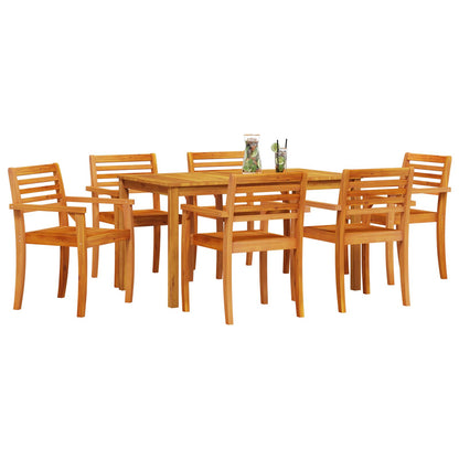 7-Delige Tuin Eetset Van Massief Acaciahout 6-Persoons 140 cm tafel lengte