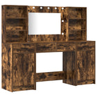 Kaptafel set gerookt eiken met LED 3 delen