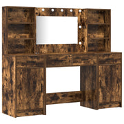 Kaptafel set gerookt eiken met LED 3 delen