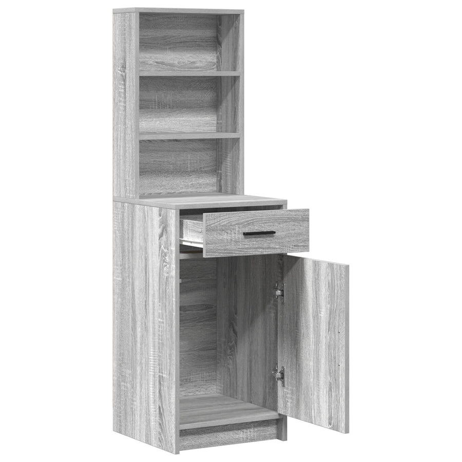 Hoge Kast 40X41X135 Cm Bewerkt Hout Grijze sonoma