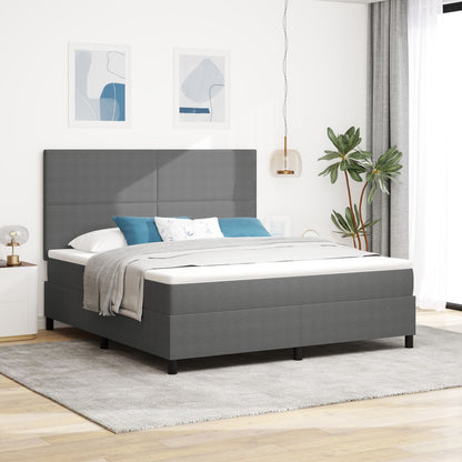 Boxspringbed Met Matras Donkergrijs Super King Korduroystof