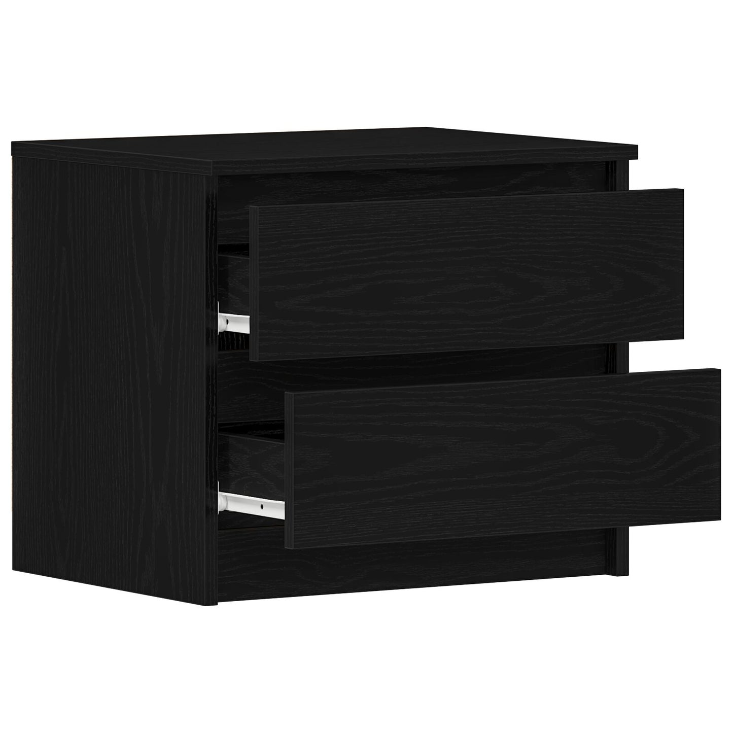 Nachtkastjes 2 Stuks Zwart Eiken 50X40X43,5 Cm Geengineerd Hout
