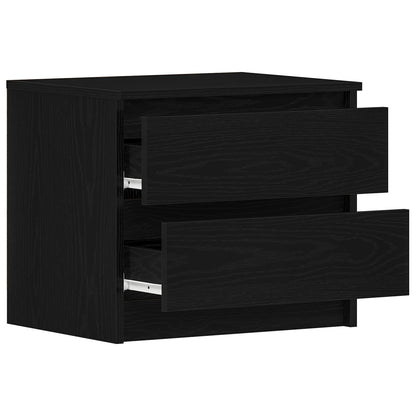 Nachtkastjes 2 Stuks Zwart Eiken 50X40X43,5 Cm Geengineerd Hout