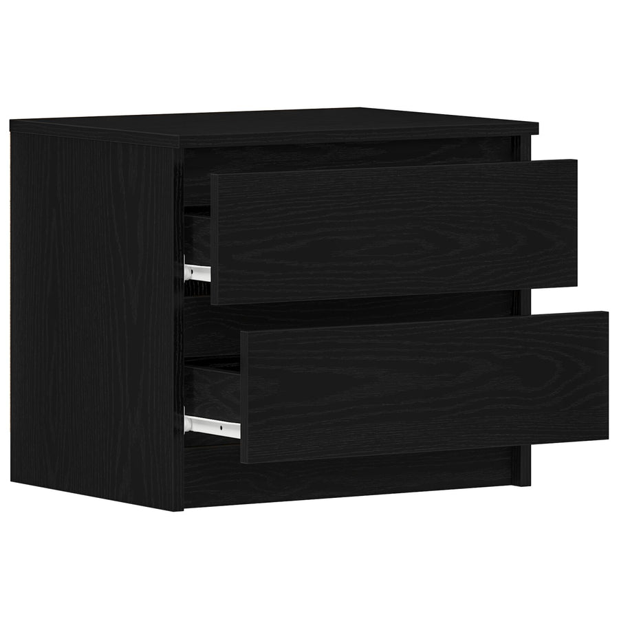 Nachtkastjes 2 Stuks Zwart Eiken 50X40X43,5 Cm Geengineerd Hout