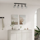 Plafondspot 70x13x26 cm metaal glas zwart