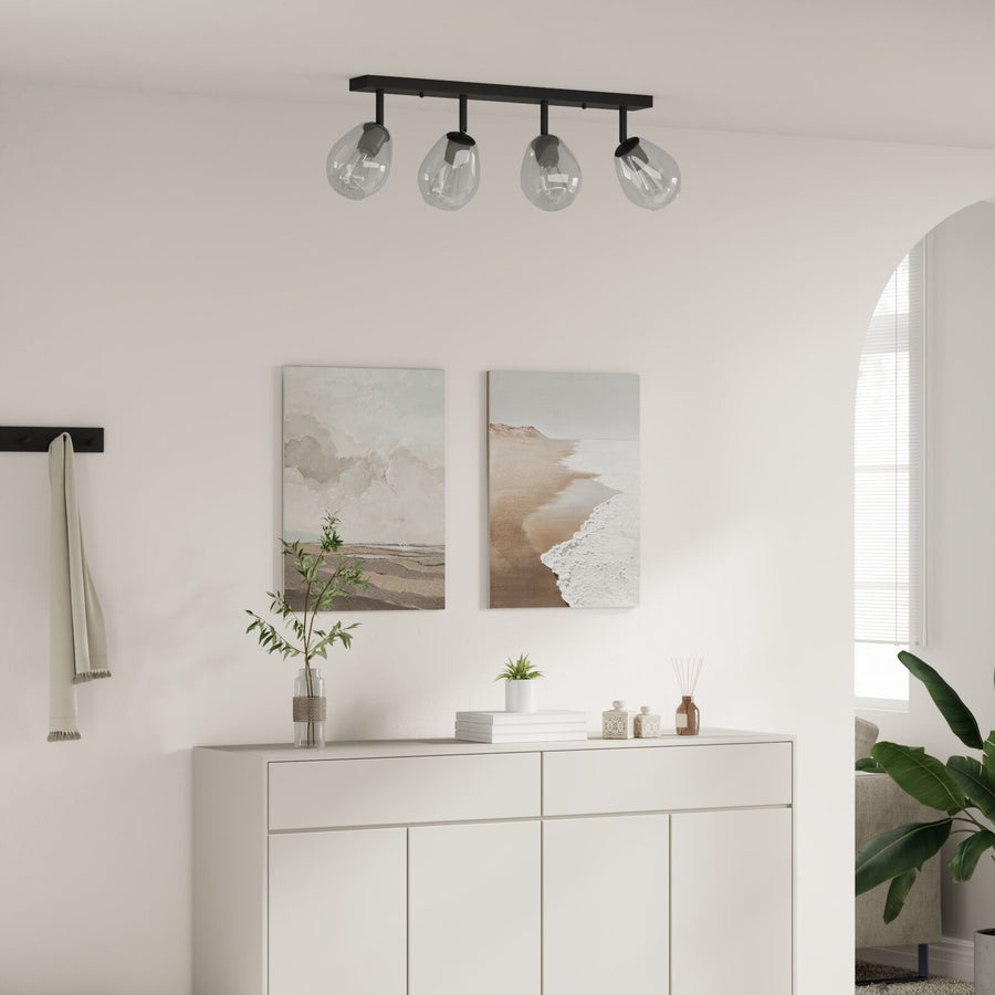Plafondlamp Met Verstelbare Glazen Lampenkap Anthraciet E27 4