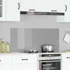 Keuken spatwand 120x50 cm gehard glas lichtgrijs