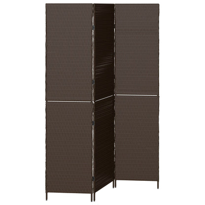 Kamerscherm Vouwbaar 146X Poly Rattan 180 cm Bruin 3 panelen