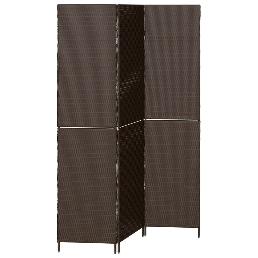 Kamerscherm Vouwbaar 146X Poly Rattan 180 cm Bruin 3 panelen