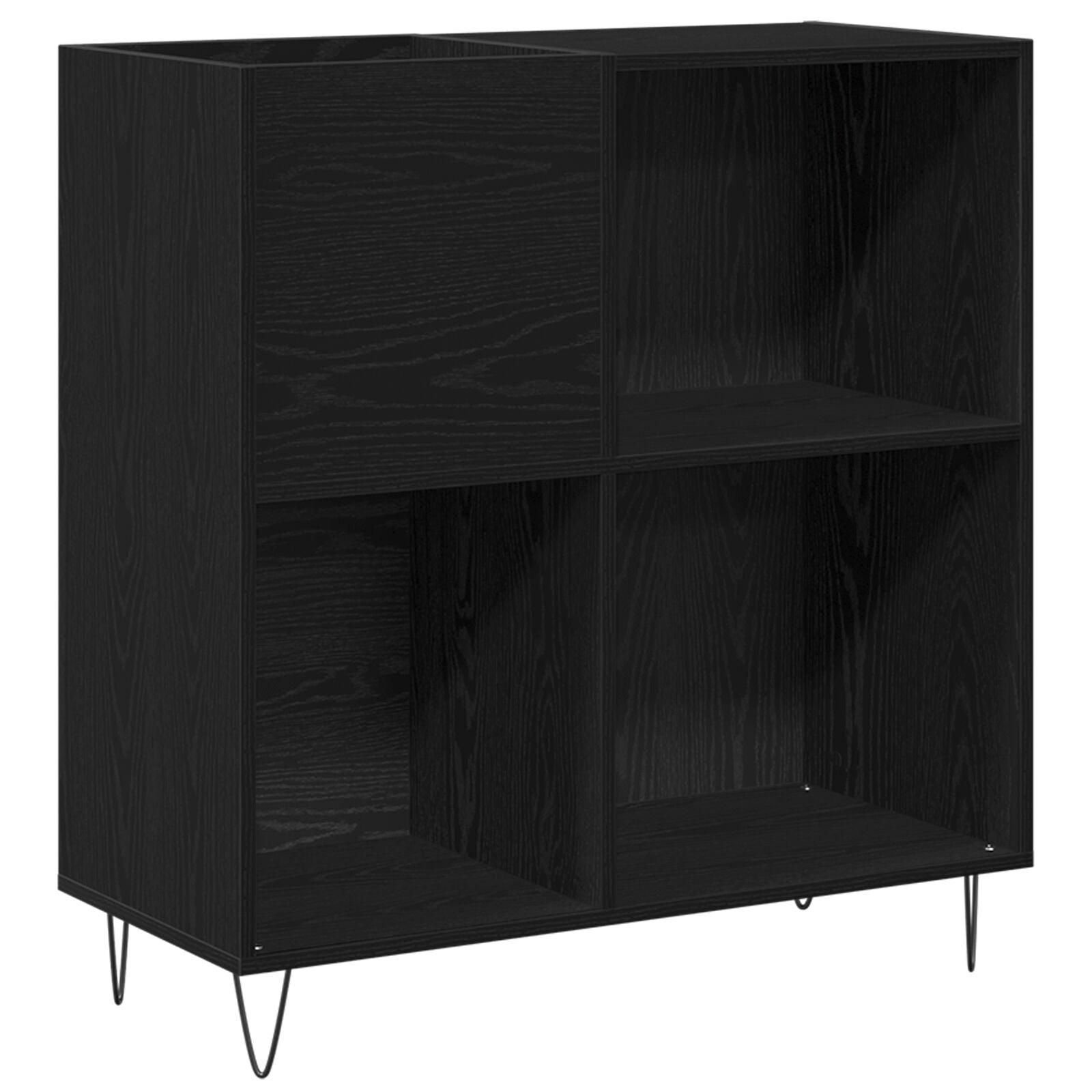Recordkast Zwart Eiken 84.5X38X90 Cm Verwerkt Hout