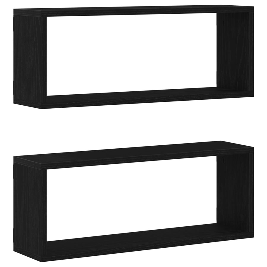 Wandplanken 2 Stuks Zwart Eiken 60X15X23 Cm Gemaakt Van Houtcomposiet