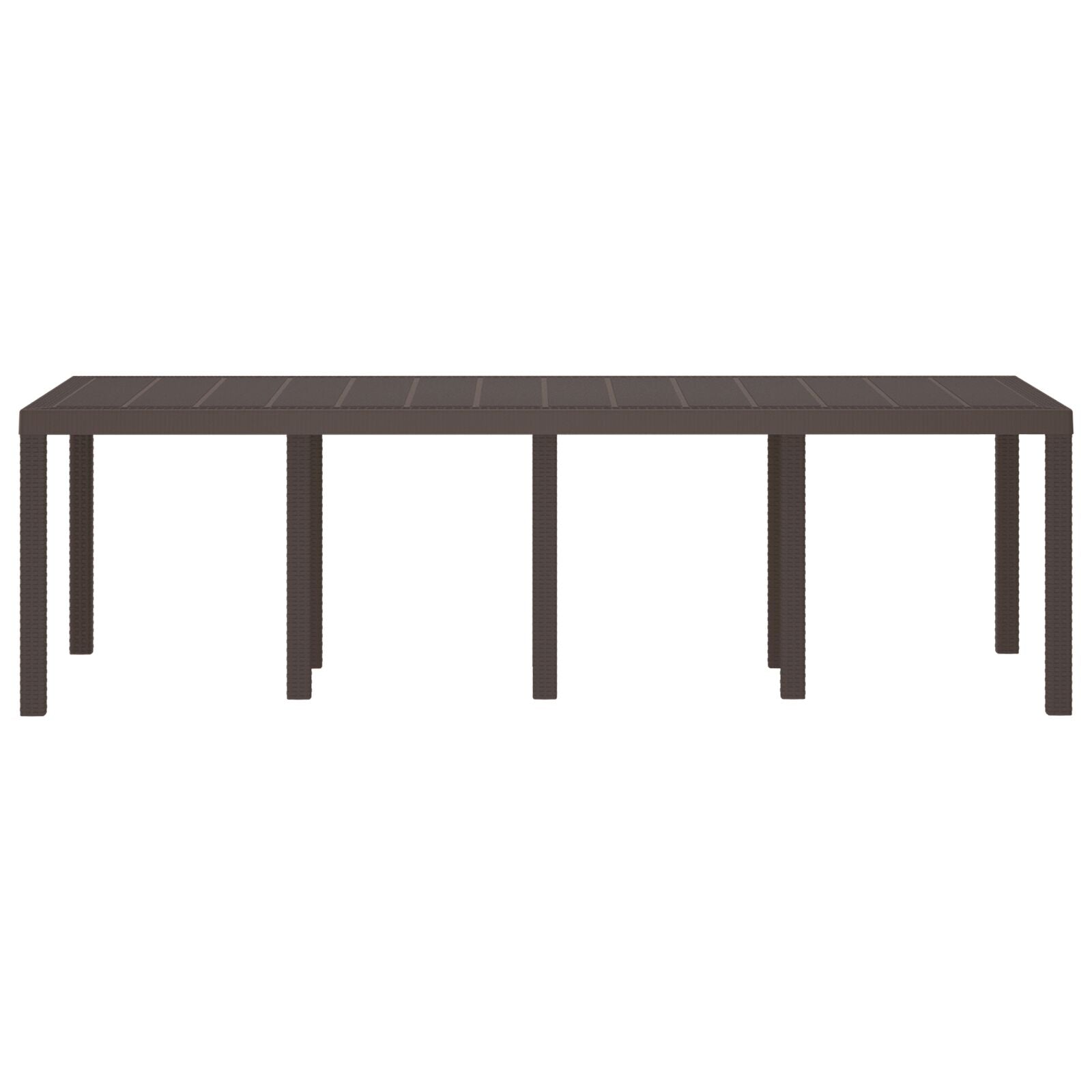 Tuin Tafel 250X100X73 Cm Poly Rattan Bruin 2.5 m