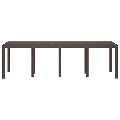 Tuin Tafel 250X100X73 Cm Poly Rattan Bruin 2.5 m