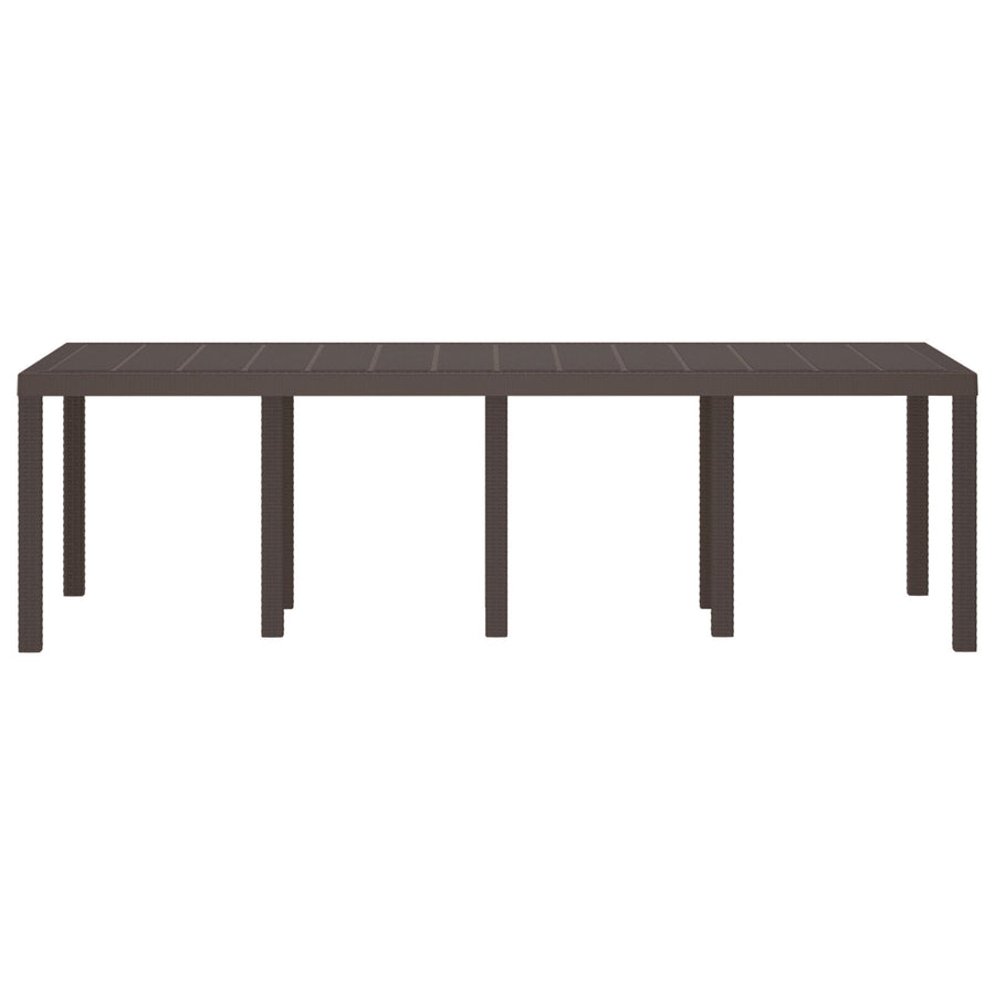 Tuin Tafel 250X100X73 Cm Poly Rattan Bruin 2.5 m
