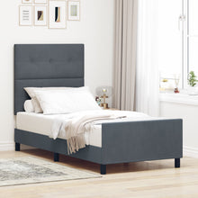 Bedframe Donkergrijs 80X200 Cm Velvet Crème