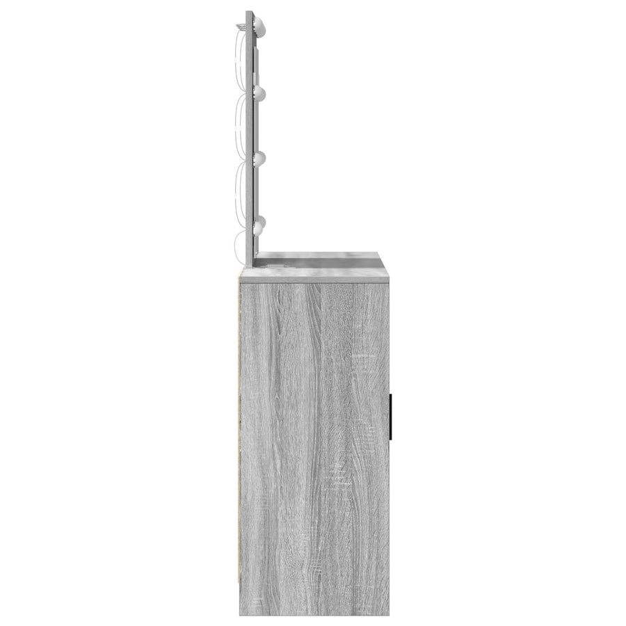 Kaptafel Met Led-Verlichting 102X33X135 Cm Grijs sonoma