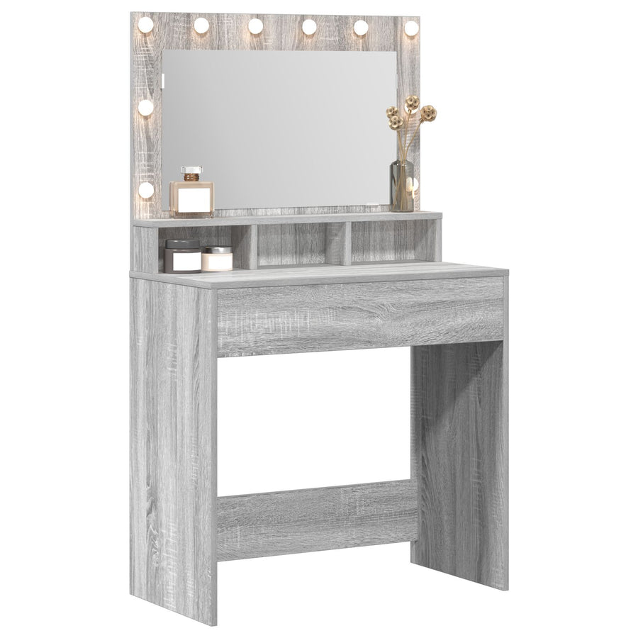 Kaptafel Met Led Verlichting 79X41X135 Cm Grijs sonoma 75,5 x 41 x 135 cm