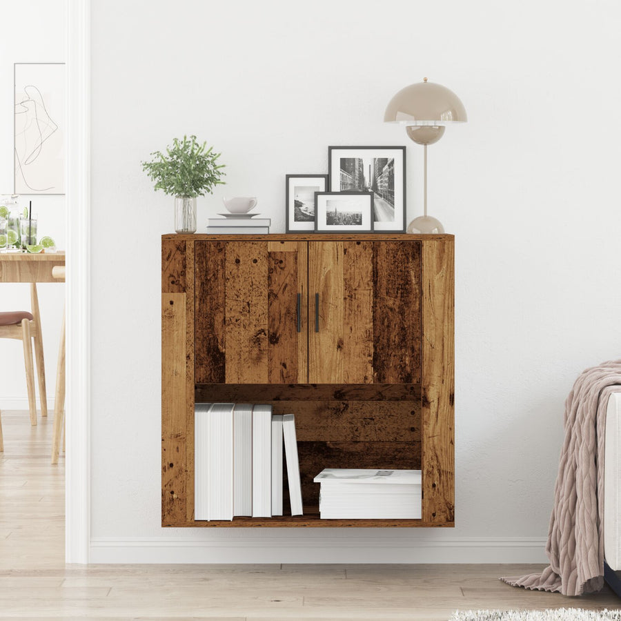 Wandkast 80X33X80 Cm Geengineerd Hout Oud hout