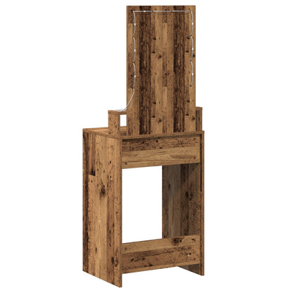 Kaptafel Met Led-Verlichting Oud hout 50 x 41 x 140 cm