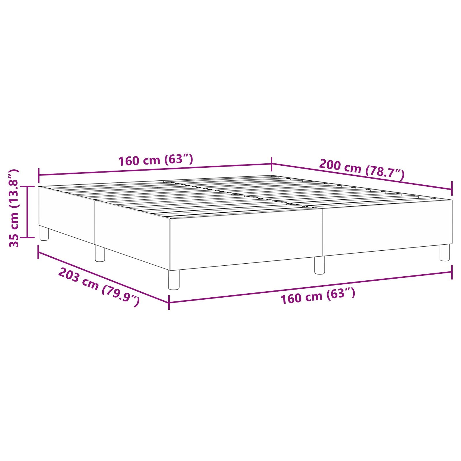 Boxspring Bed Katoen Fluweel Donkergrijs 160 x 200 cm