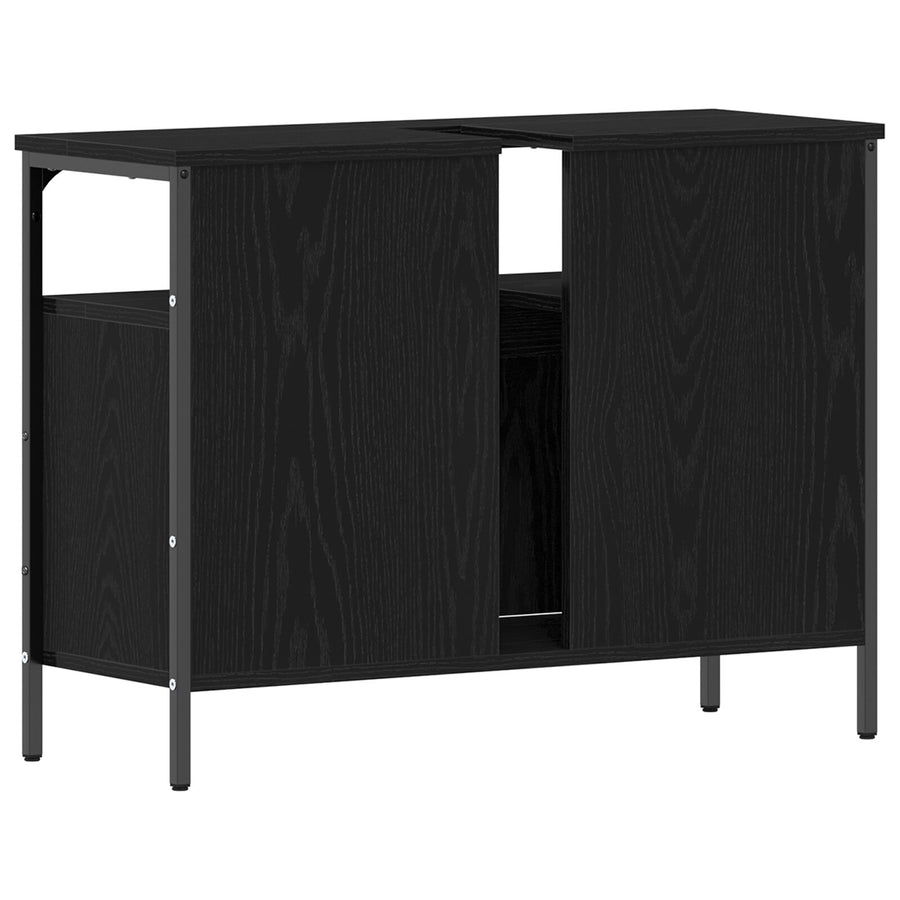 Bathroom Sink Cabinet 80X30X60 Cm Engineered Wood Zwart eiken 80 cm