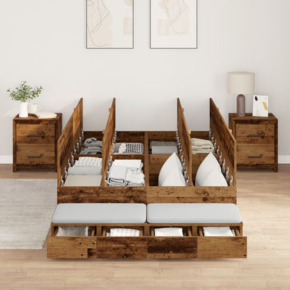 Opslagbedframe Oude Hout Massief Hout 120 X 190 Cm Opslagbedframe Artisanaal Eiken