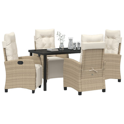 5-Delig Tuin Eetset Beige Poly Rattan