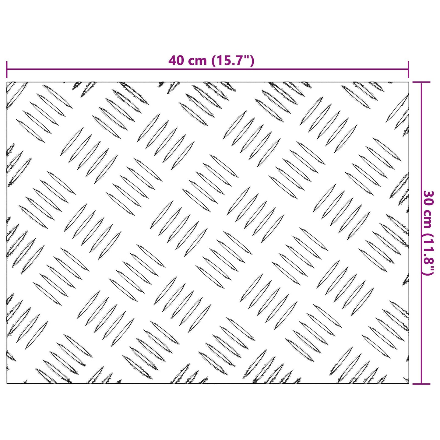 Aluminium Checker Platen 4 Stuks Antislip 40X30 Cm 40 x 30 x 0.3 cm Rechthoekig