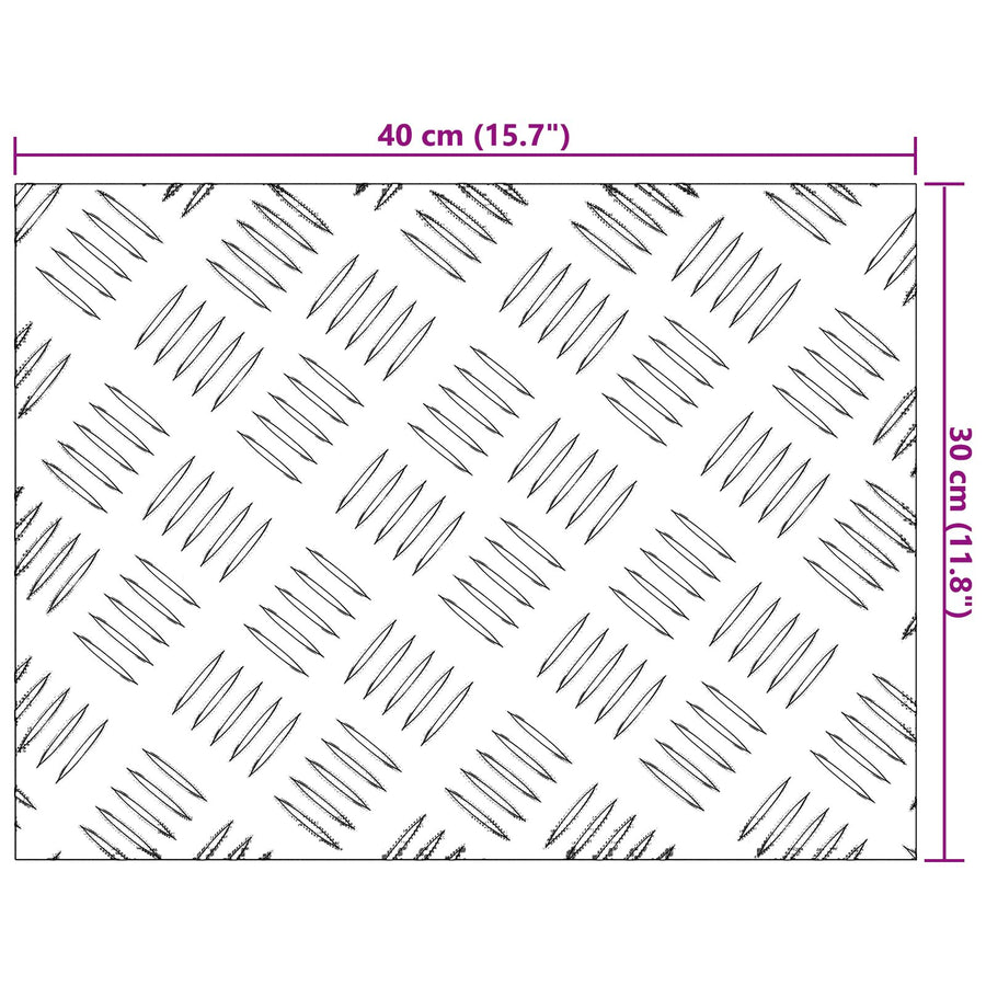Aluminium Checker Platen 4 Stuks Antislip 40X30 Cm 40 x 30 x 0.3 cm Rechthoekig