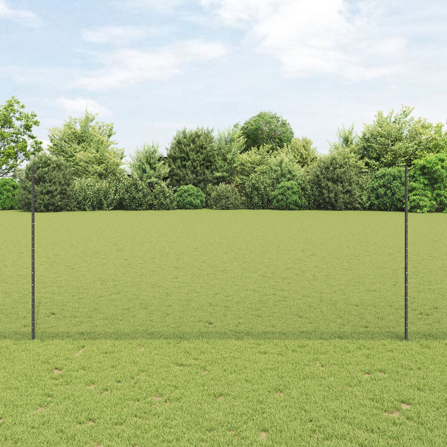 Schuttingpalen 22 Stuks U-Channel Grijs 140 Cm Staal,  Hexagonale Schutting Grijs 1,4X25 M Staal