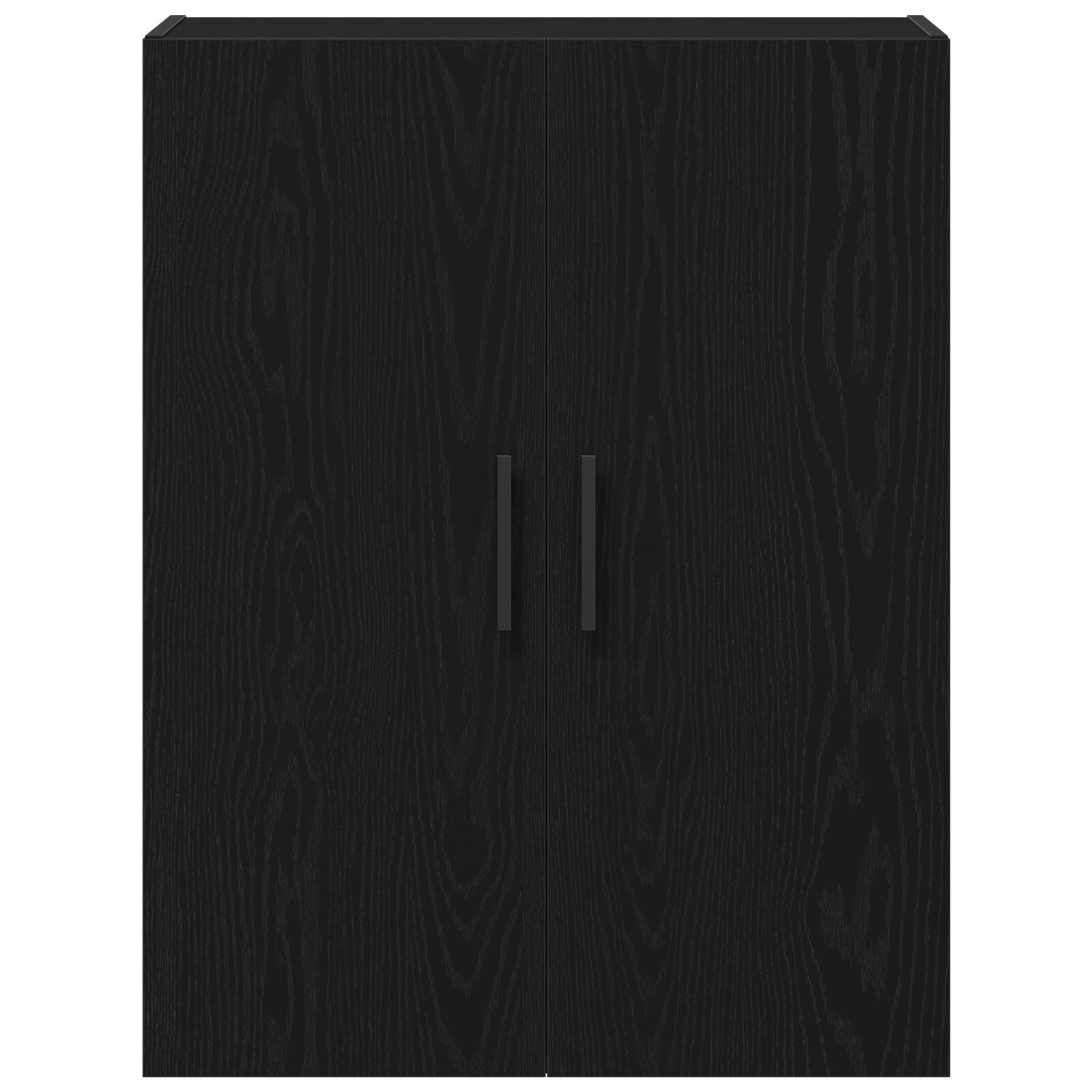 Wandkast Zwart Eiken 69,5X34X90 Cm Gelaagd Hout