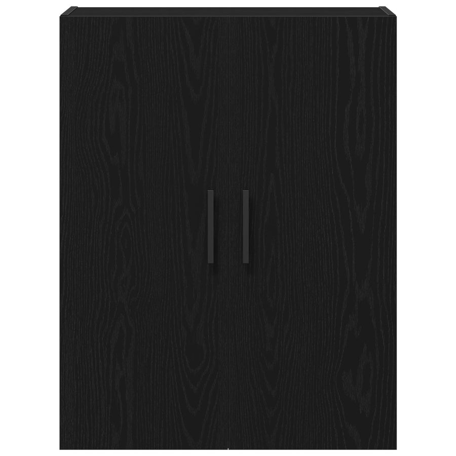 Wandkast Zwart Eiken 69,5X34X90 Cm Gelaagd Hout