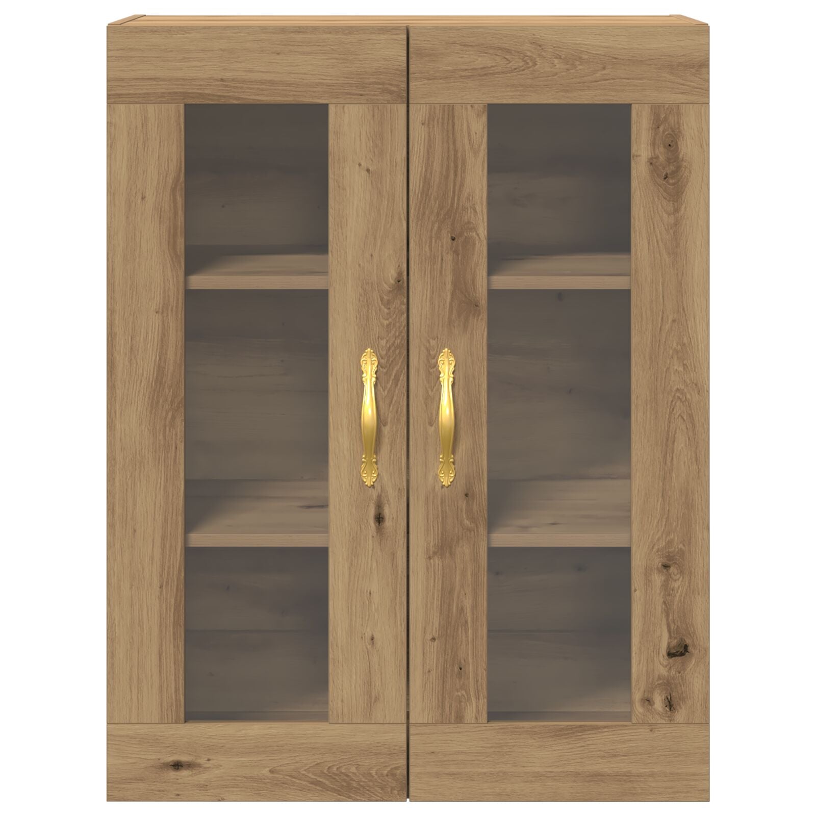 Wandkast Met Glazen Deuren Artisan Eiken 69,5X34X90 Cm