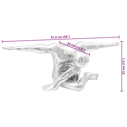 Beeldhouwwerk Zilver 91,5X32X33 Cm Aluminium Denker Grote denker