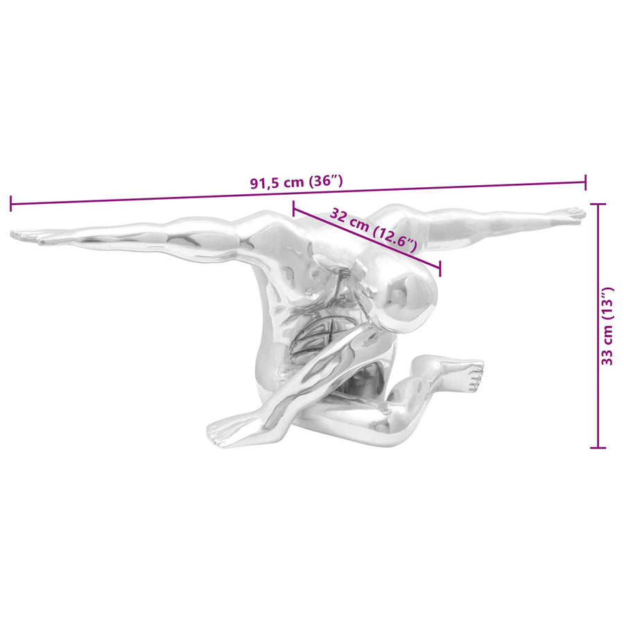 Beeldhouwwerk Zilver 91,5X32X33 Cm Aluminium Denker Grote denker