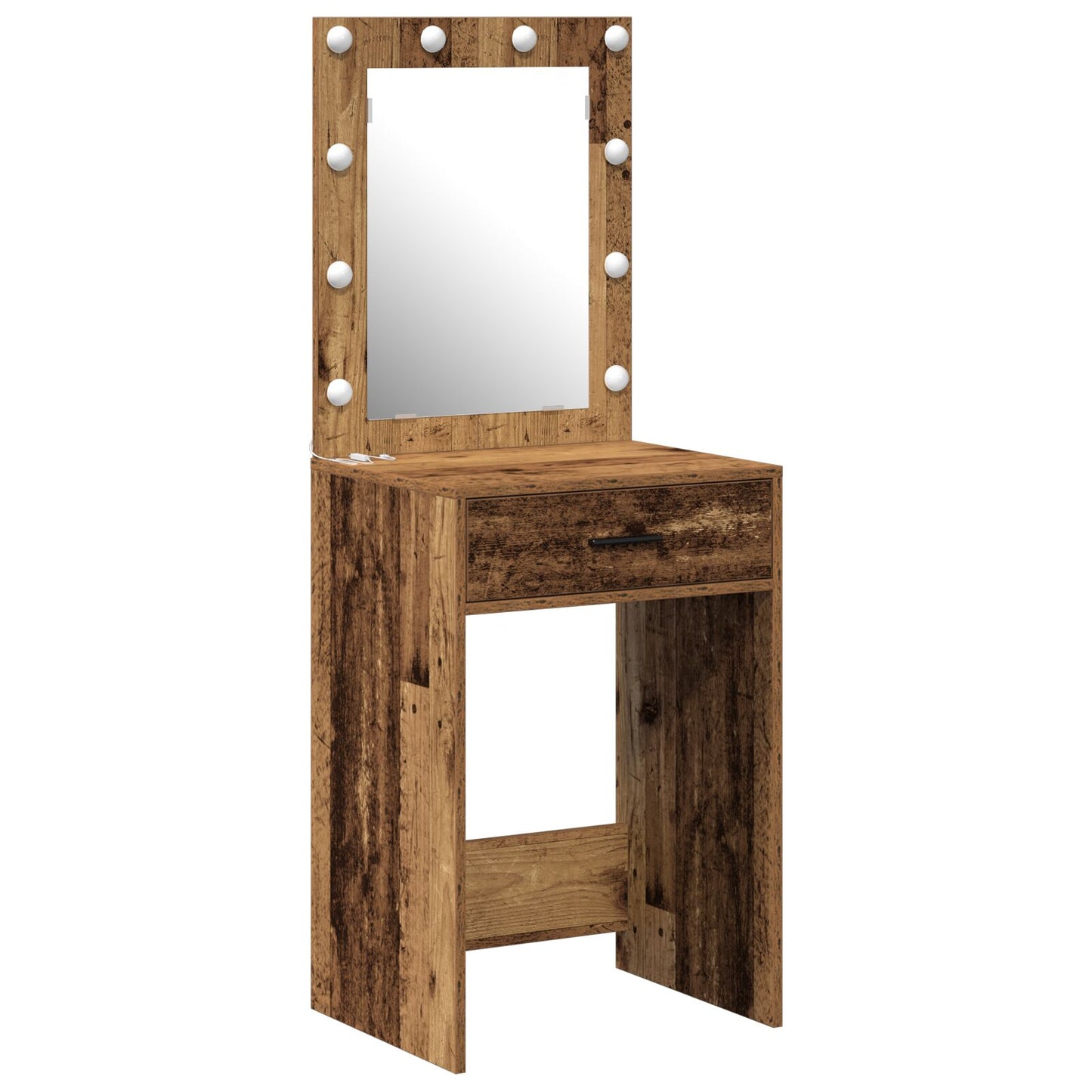 Kaptafel Met Led-Verlichting Oud hout 50 x 41 x 135 cm