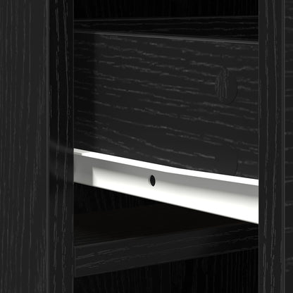 Hoge Kast In - 40X41X135 Cm, Gemaakt Van Hout Zwart eiken
