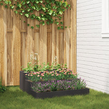Tuinplanter 3-Laags Staal 90 x 90 x 35 cm Zwart