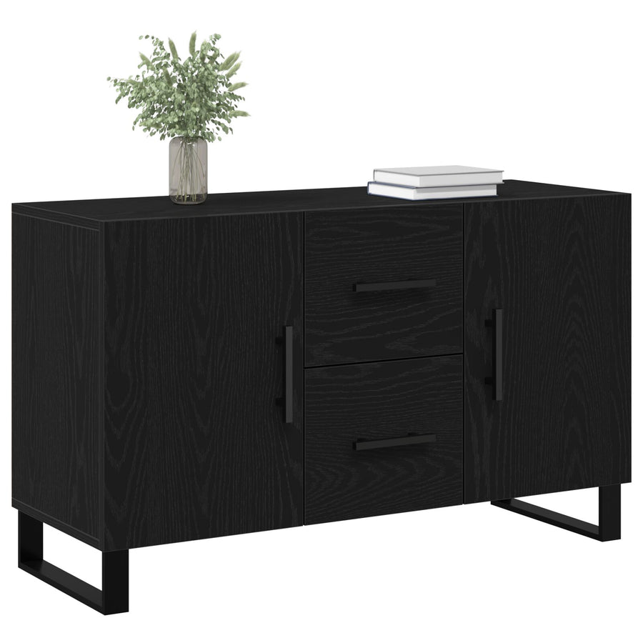 Dressoir Zwart Eiken 100X36X60 Cm Geengineerd Hout