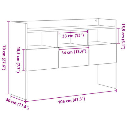 Zwarte Eik Sidetable 105X30X70 Cm Geengineerd Hout