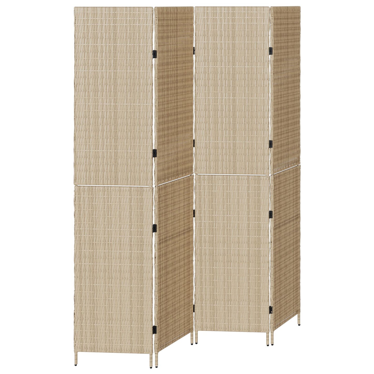 Room Dividers Hout, Stof , Hoog Opvouwbaar 200 cm Beige 4 panelen