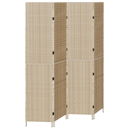Room Dividers Hout, Stof , Hoog Opvouwbaar 200 cm Beige 4 panelen